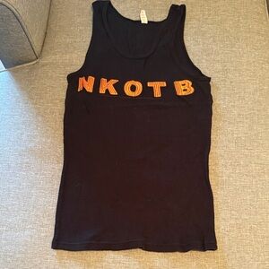 Alstyle Black Tank Top with NKOTB in Orange Letters